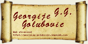 Georgije Golubović vizit kartica